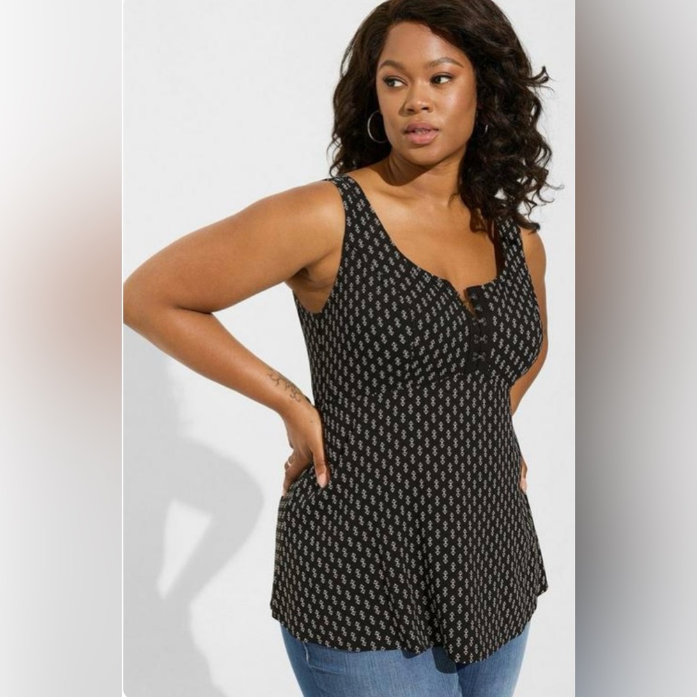 Torrid FIT AND FLARE RAYON SLUB SLEEVELESS TOP Plus size 3X